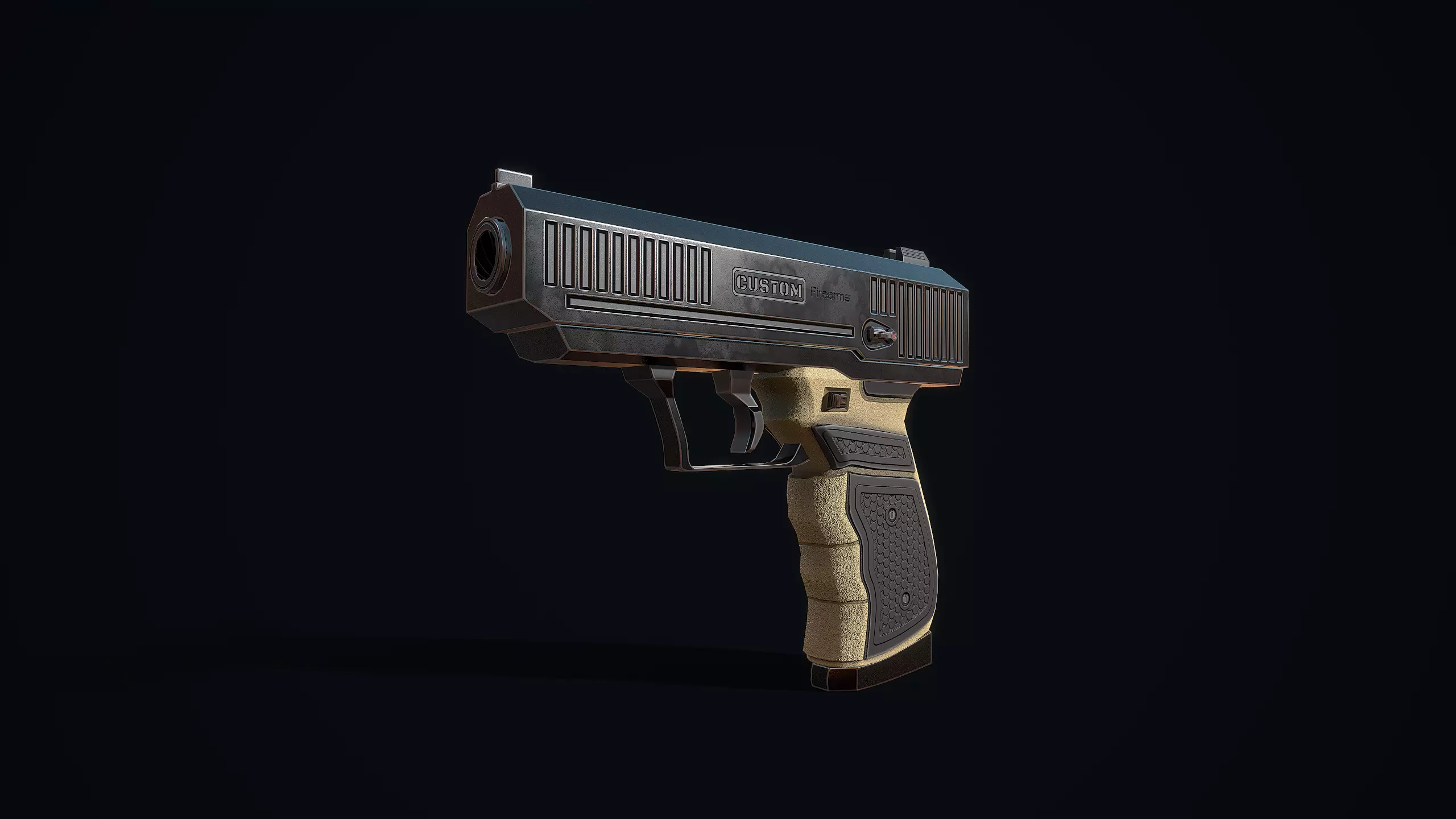 Tactical compact pistol Low-poly 3D model