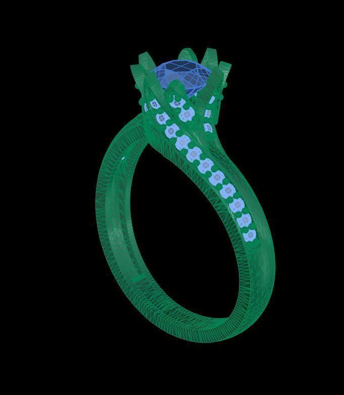 Diamond ring 116 3D print model_6