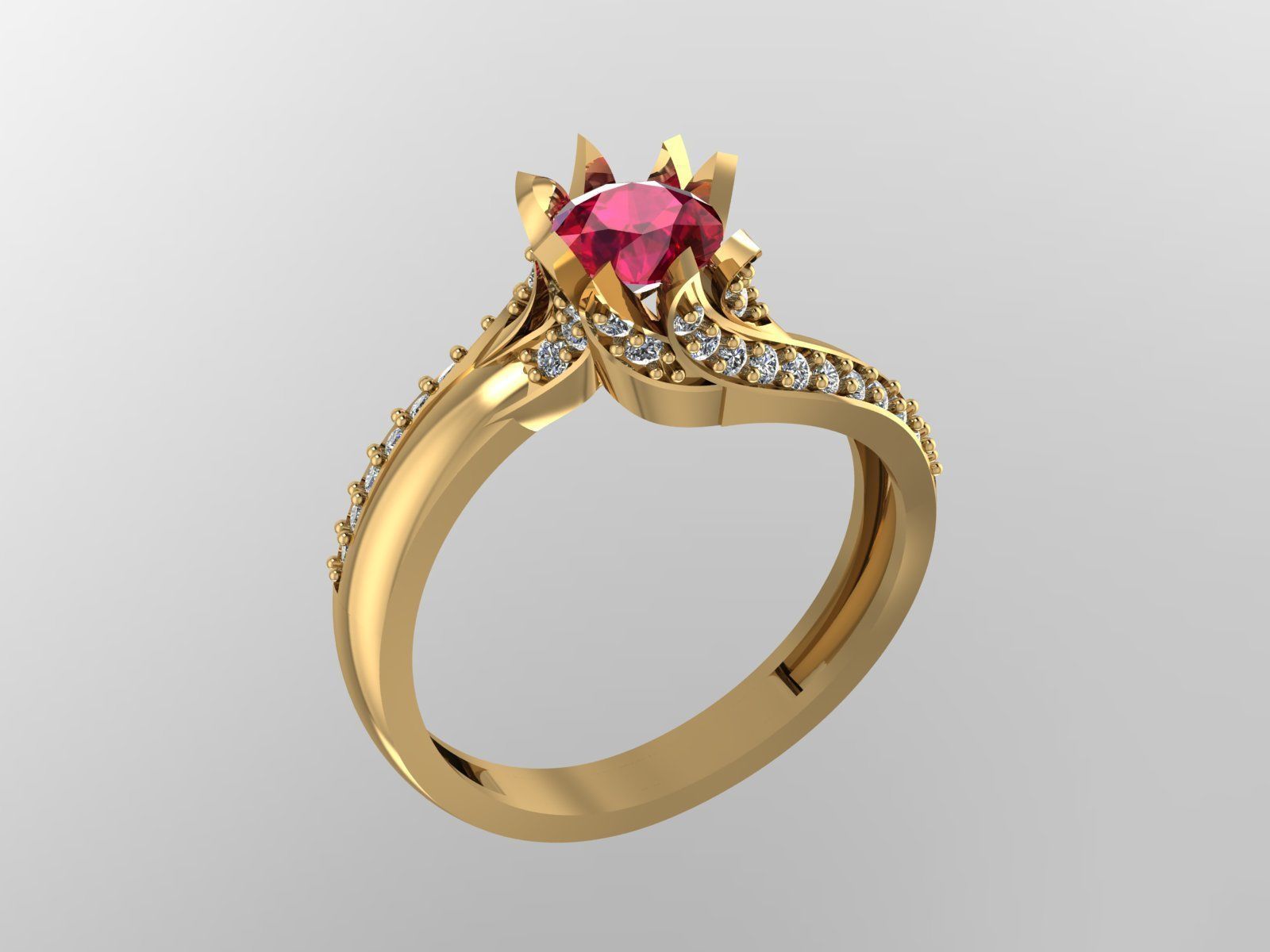 Diamond ring 116 3D print model_2