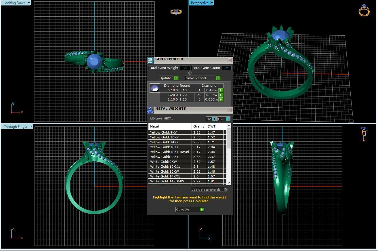 Diamond ring 116 3D print model_4