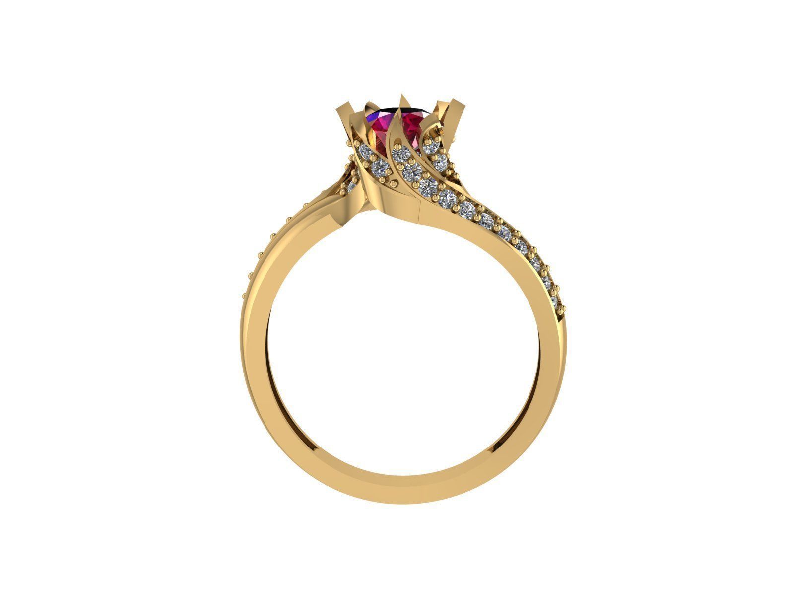 Diamond ring 116 3D print model_3