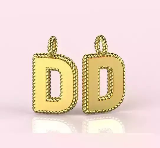 Pendant Letter D Necklace 3D print model