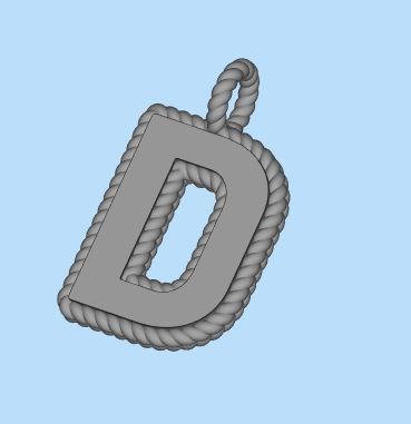 Pendant Letter D Necklace 3D print model 3D print model_5