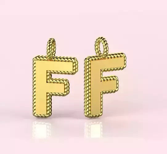 Pendant Letter F Necklace 3D print model