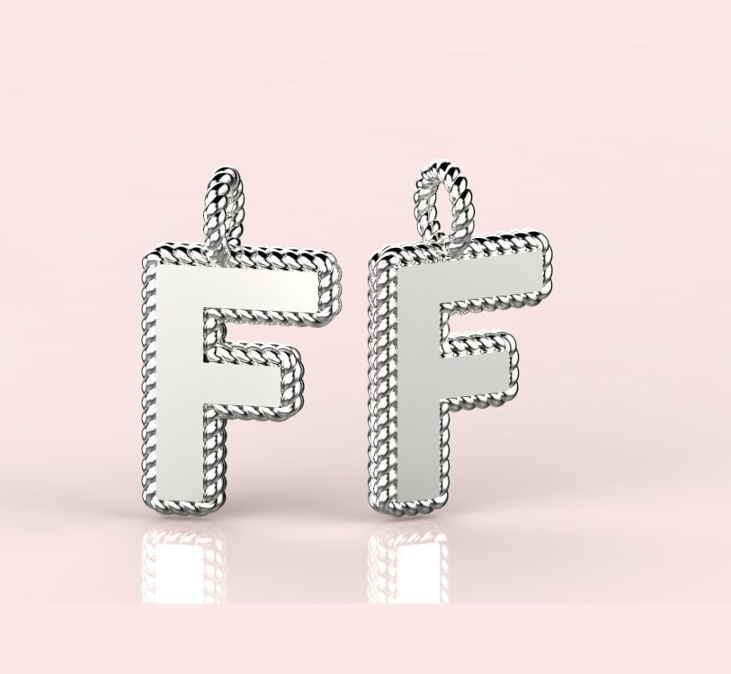 Pendant Letter F Necklace 3D print model 3D print model_3