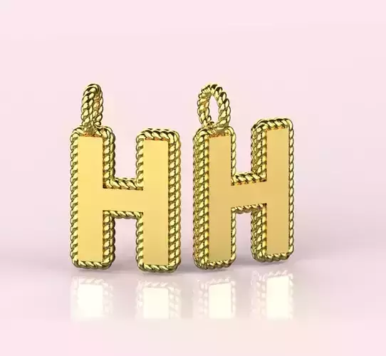 Pendant Letter H Necklace 3D print model