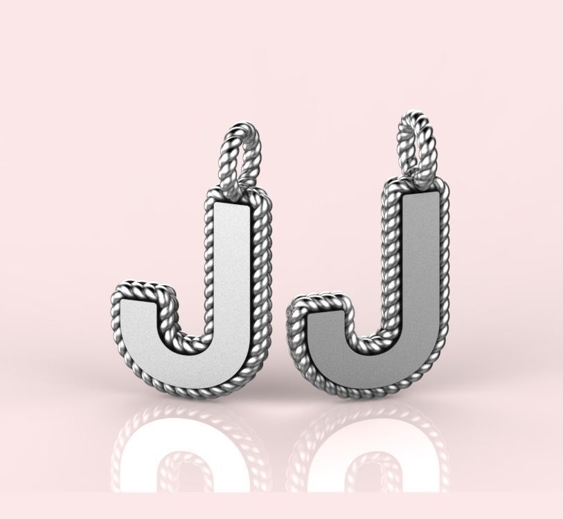 Pendant Letter J Necklace 3D print model 3D print model_1