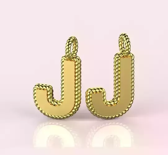 Pendant Letter J Necklace 3D print model