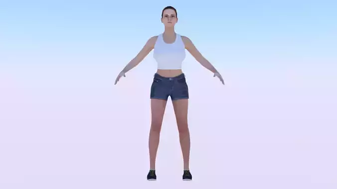 Woman in Casual Clothes 05 Low-poly 3D model