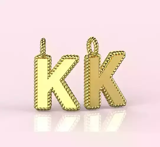  Pendant Letter K Necklace 3D print model 3D print model