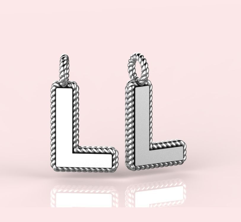 Pendant Letter L Necklace 3D print model 3D print model_1
