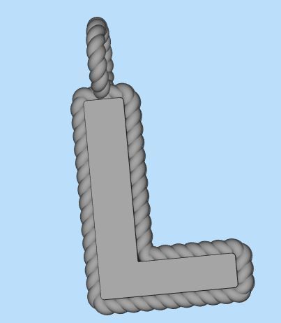 Pendant Letter L Necklace 3D print model 3D print model_3