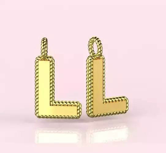 Pendant Letter L Necklace 3D print model