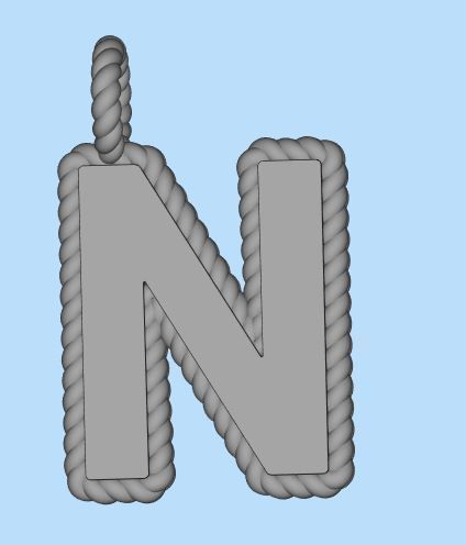 Pendant Letter N Necklace 3D print model 3D print model_3