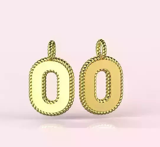 Pendant Letter O Necklace 3D print model 3D print model