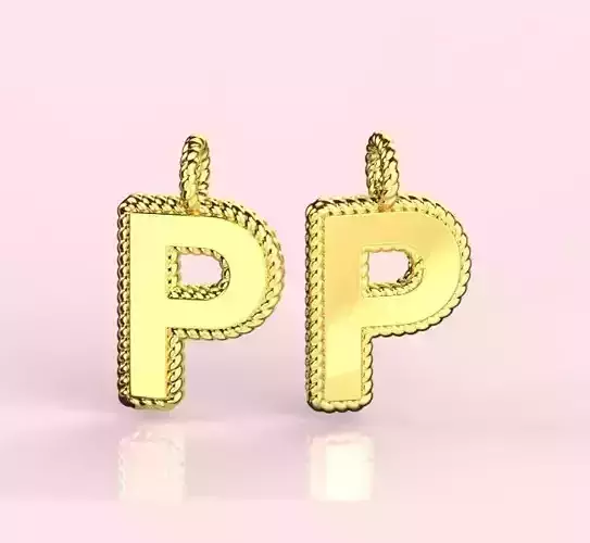 Pendant Letter P Necklace 3D print model 3D print model