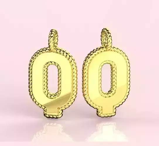 Pendant Letter Q Necklace 3D print model 3D print model