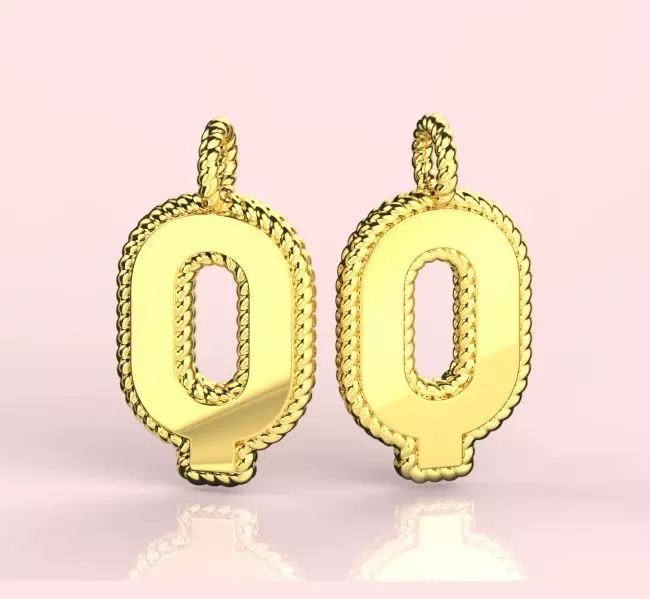 Pendant Letter Q Necklace 3D print model 3D print model_0