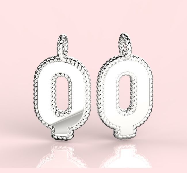 Pendant Letter Q Necklace 3D print model 3D print model_5