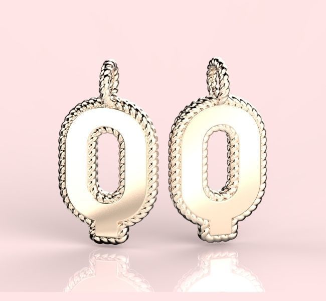 Pendant Letter Q Necklace 3D print model 3D print model_6