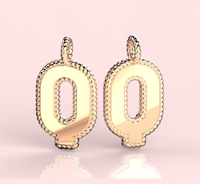 Pendant Letter Q Necklace 3D print model 3D print model_2