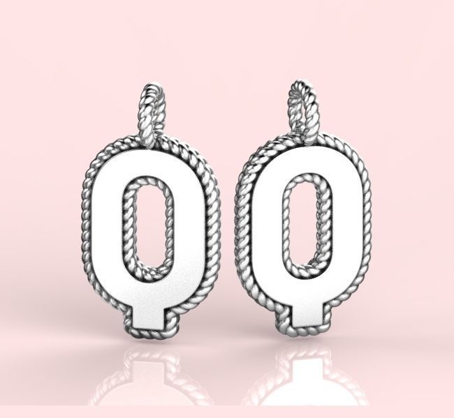 Pendant Letter Q Necklace 3D print model 3D print model_1