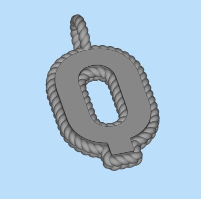 Pendant Letter Q Necklace 3D print model 3D print model_3