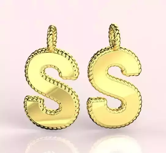 Pendant Letter S Necklace 3D print model