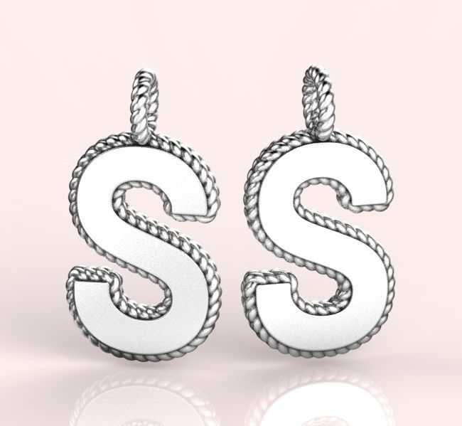 Pendant Letter S Necklace 3D print model 3D print model_1