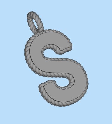 Pendant Letter S Necklace 3D print model 3D print model_2