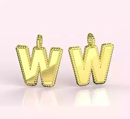  Pendant Letter W Necklace 3D print model 3D print model