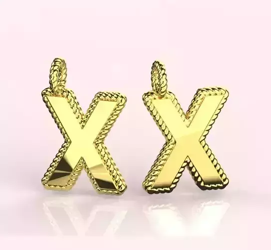 Pendant Letter X Necklace 3D print model