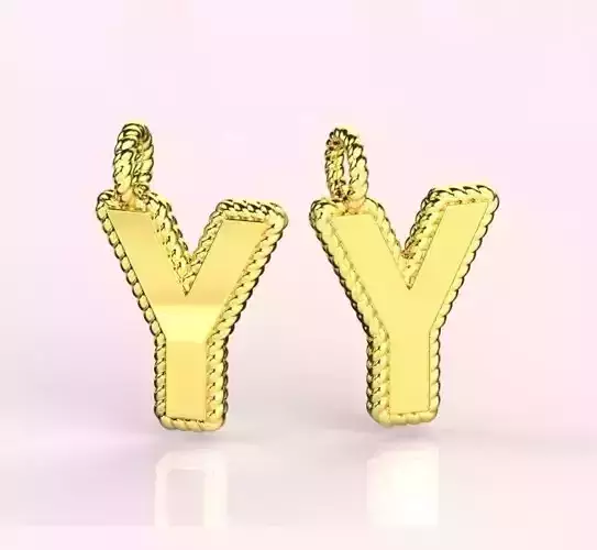 Pendant Letter Y Necklace 3D print model
