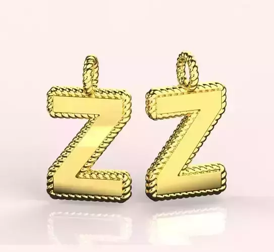 Pendant Letter Z Necklace 3D print model