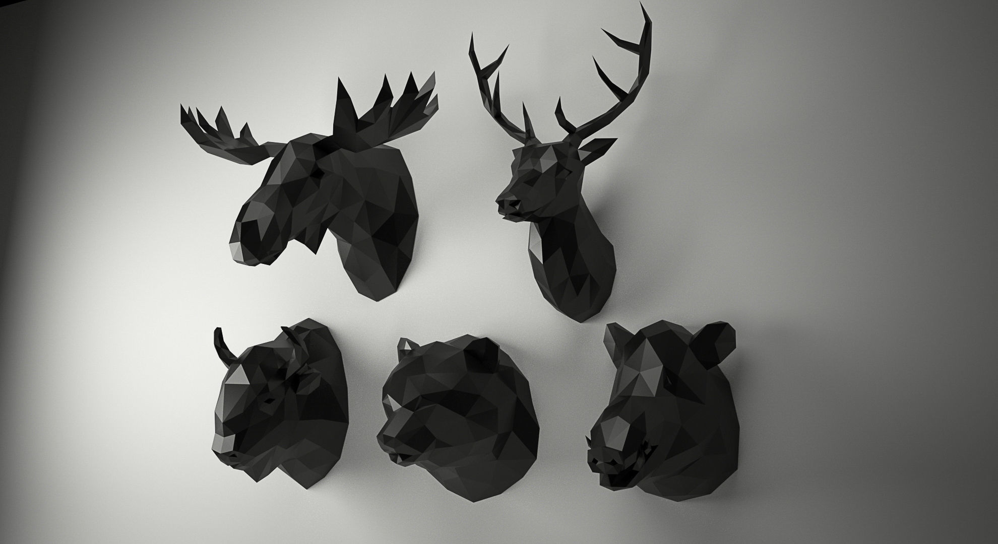 Low Poly Animal Heads SET 3 Low-poly 3D model_7