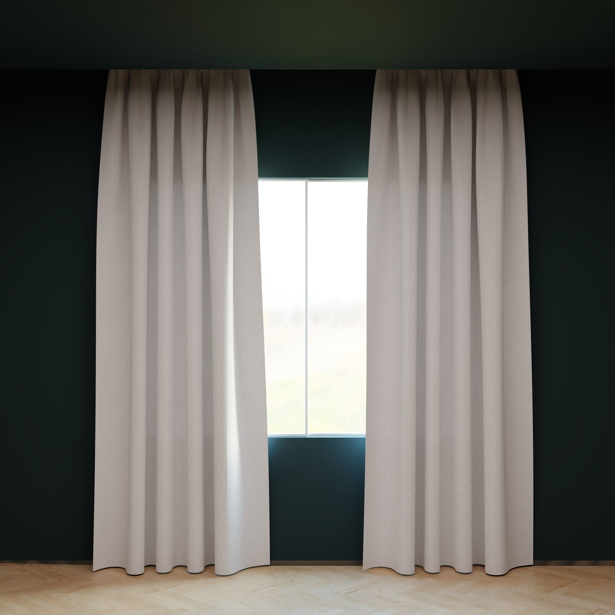 Realistic 7 Curtain Styles in high and low poly Low-poly 3D model_4