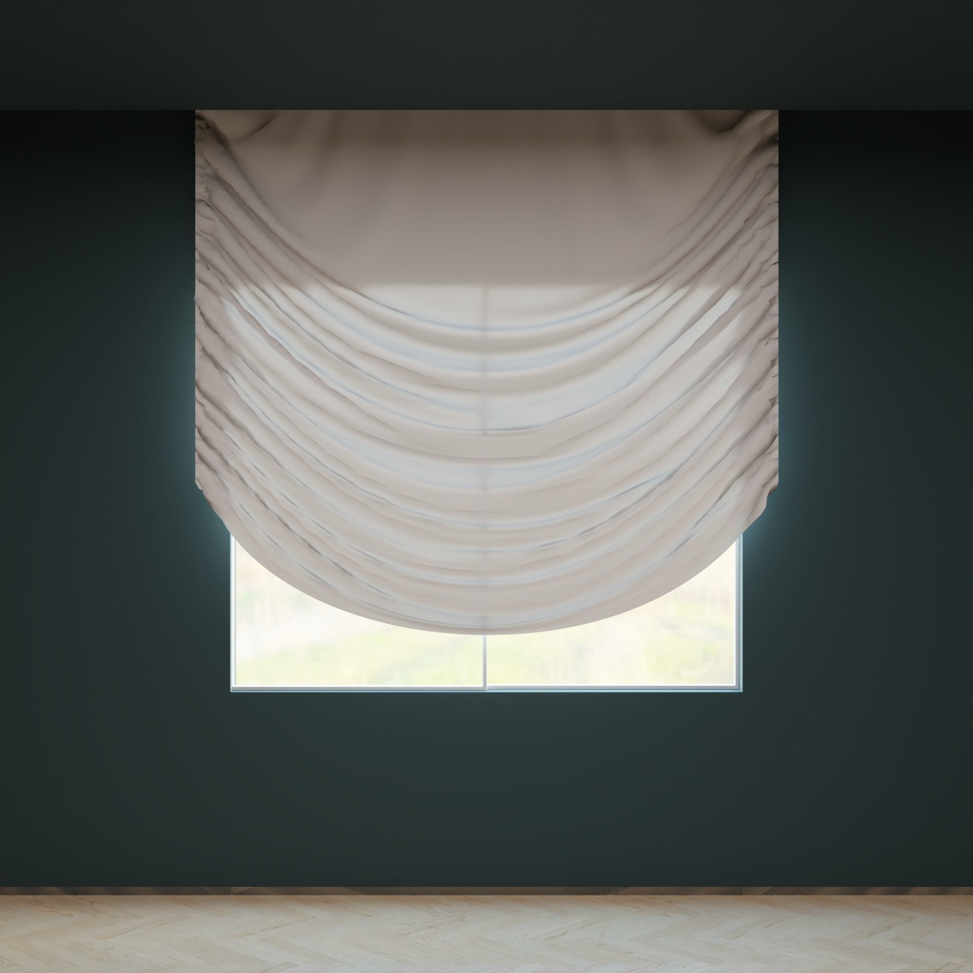 Realistic 7 Curtain Styles in high and low poly Low-poly 3D model_6