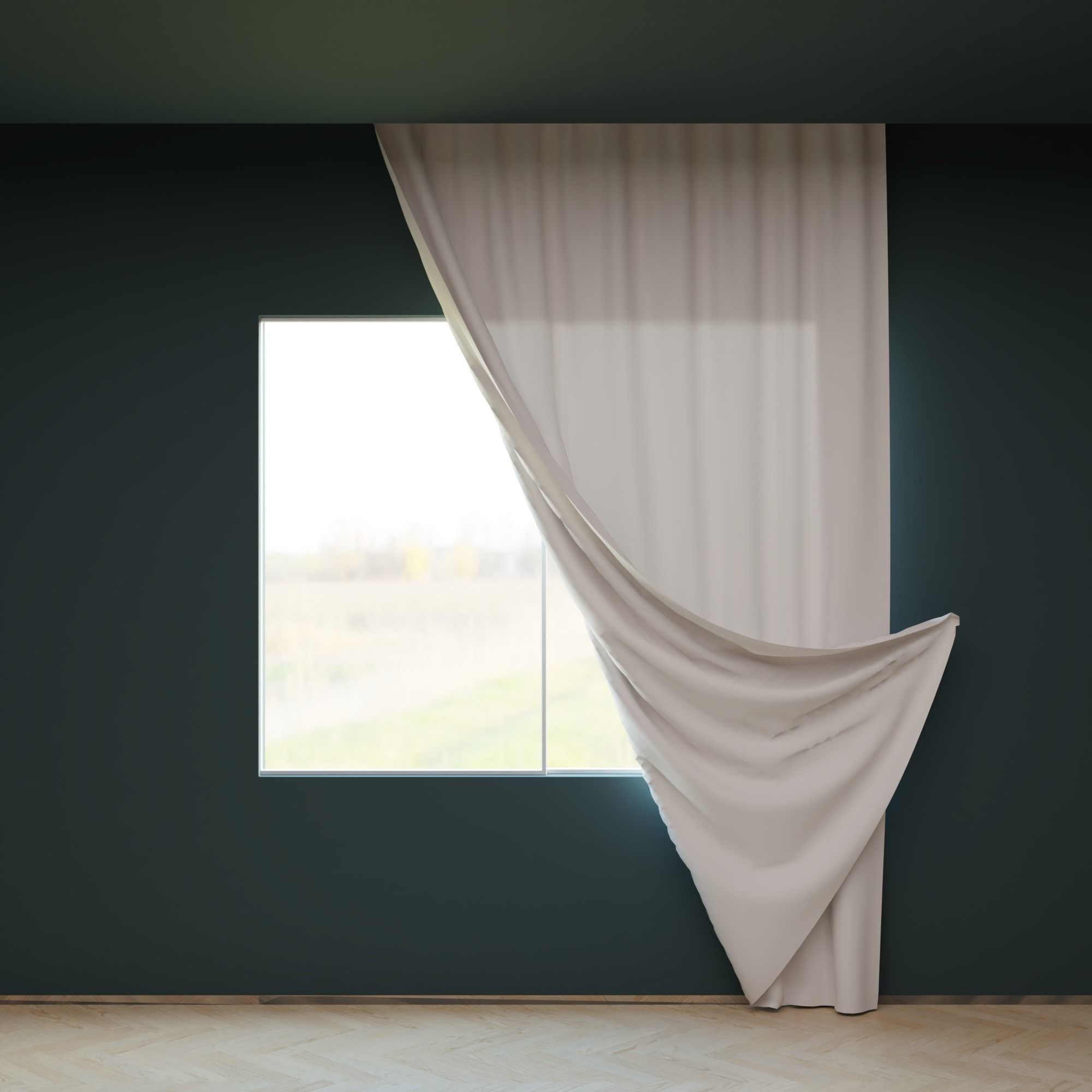 Realistic 7 Curtain Styles in high and low poly Low-poly 3D model_2