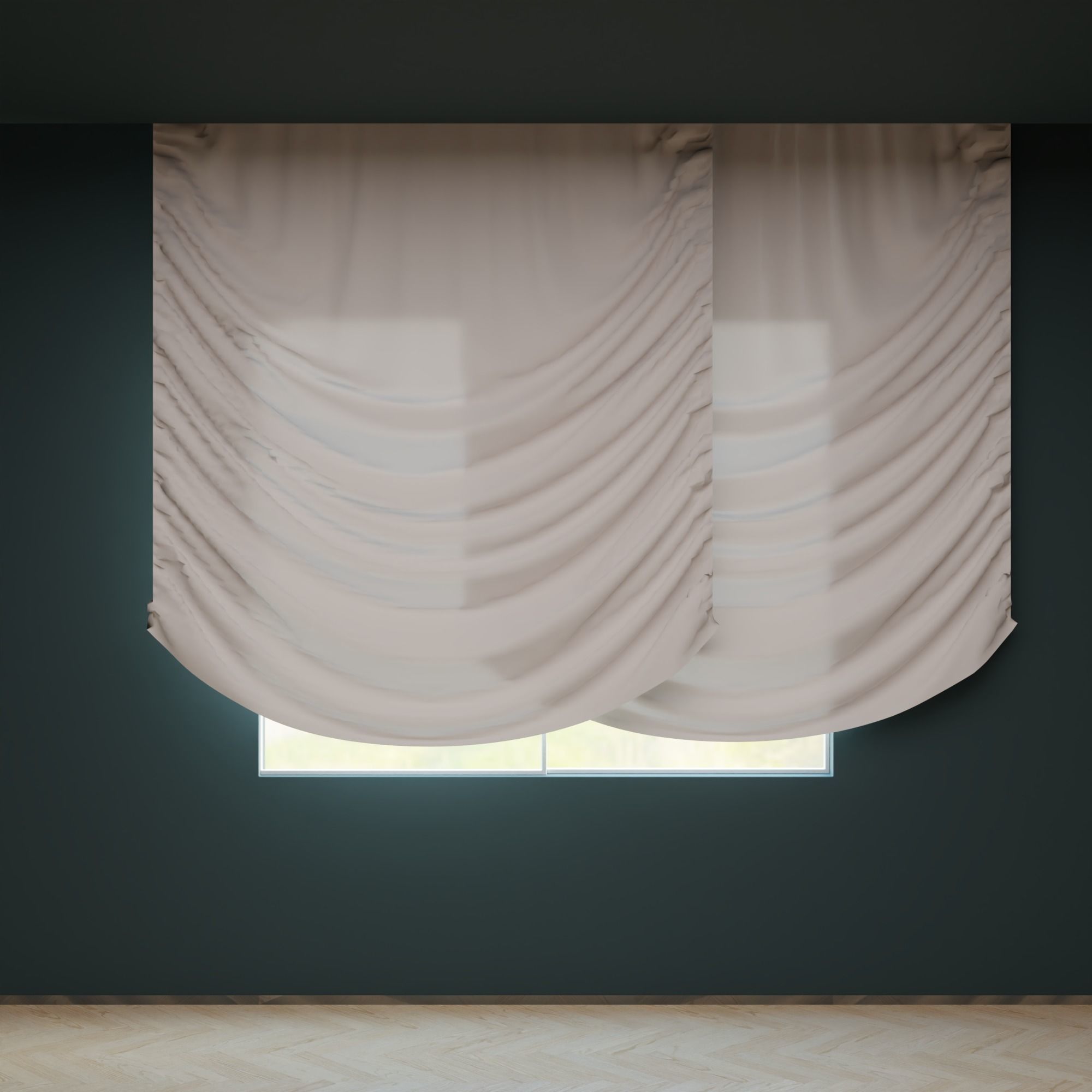 Realistic 7 Curtain Styles in high and low poly Low-poly 3D model_3