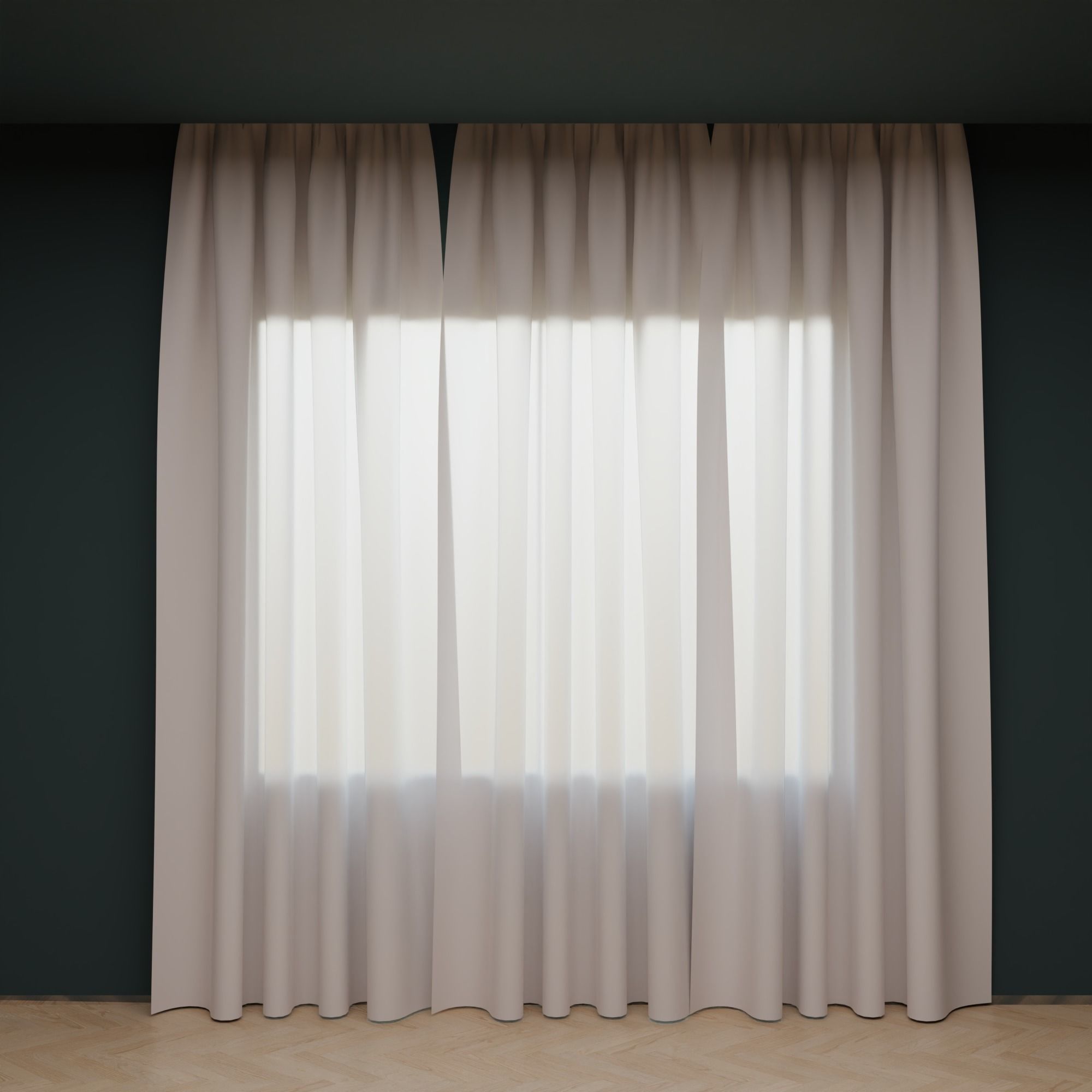 Realistic 7 Curtain Styles in high and low poly Low-poly 3D model_5