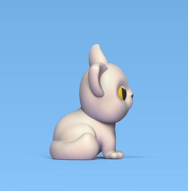 Cute Sitting Cat 3D print model_2