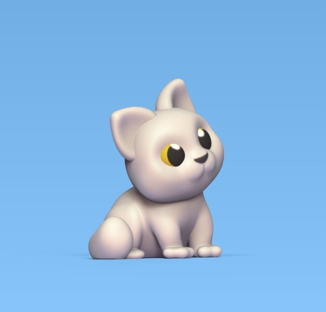 Cute Sitting Cat 3D print model_1