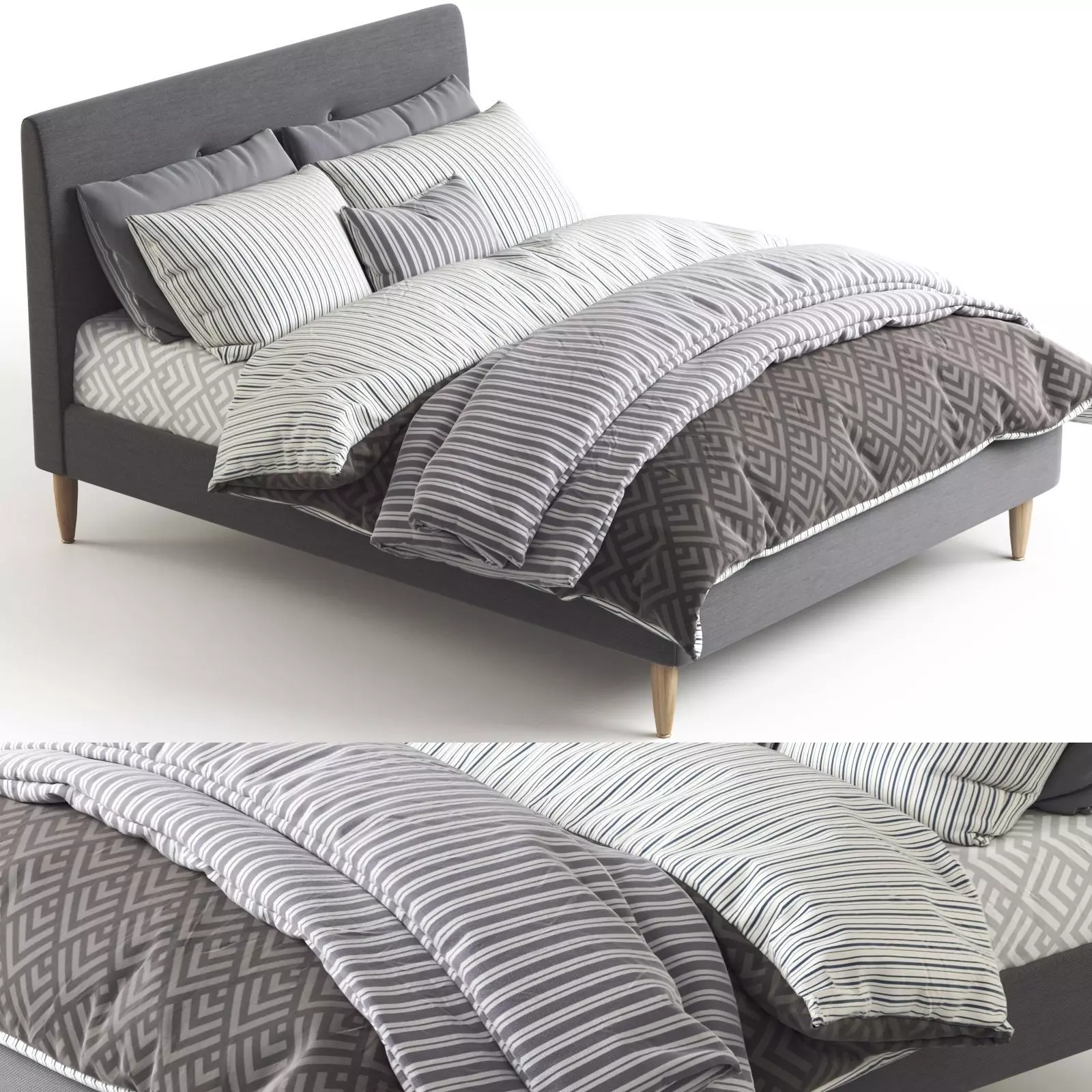 IKEA IDANAS bed 3D model_0