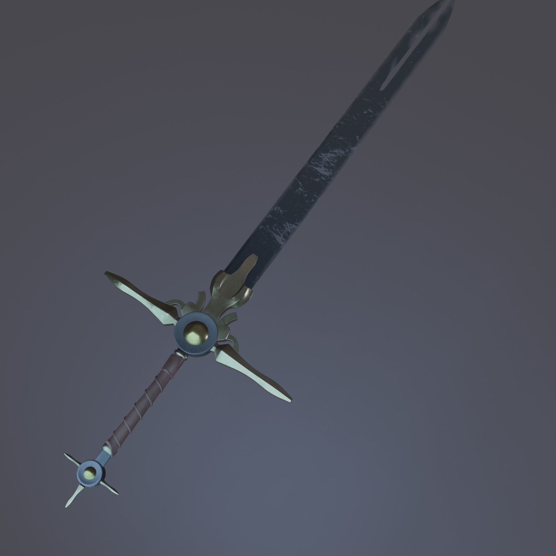 Stylish Excalibur Low-poly 3D model_3