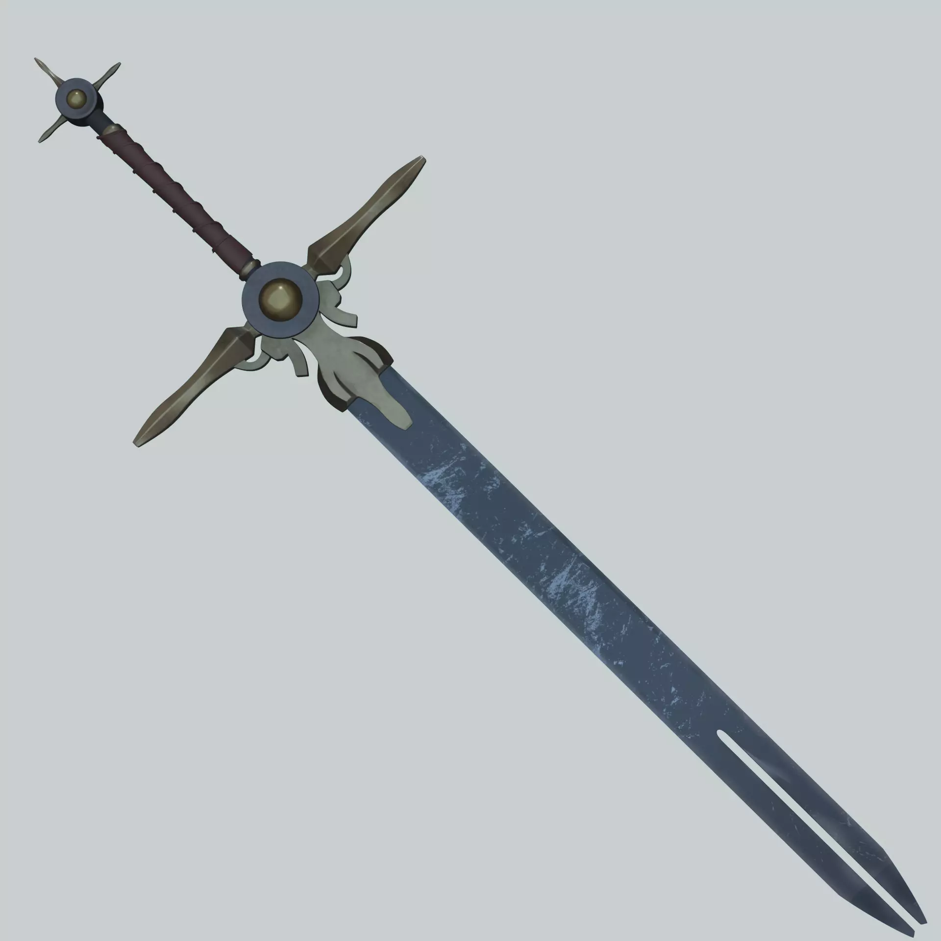 Stylish Excalibur Low-poly 3D model_0