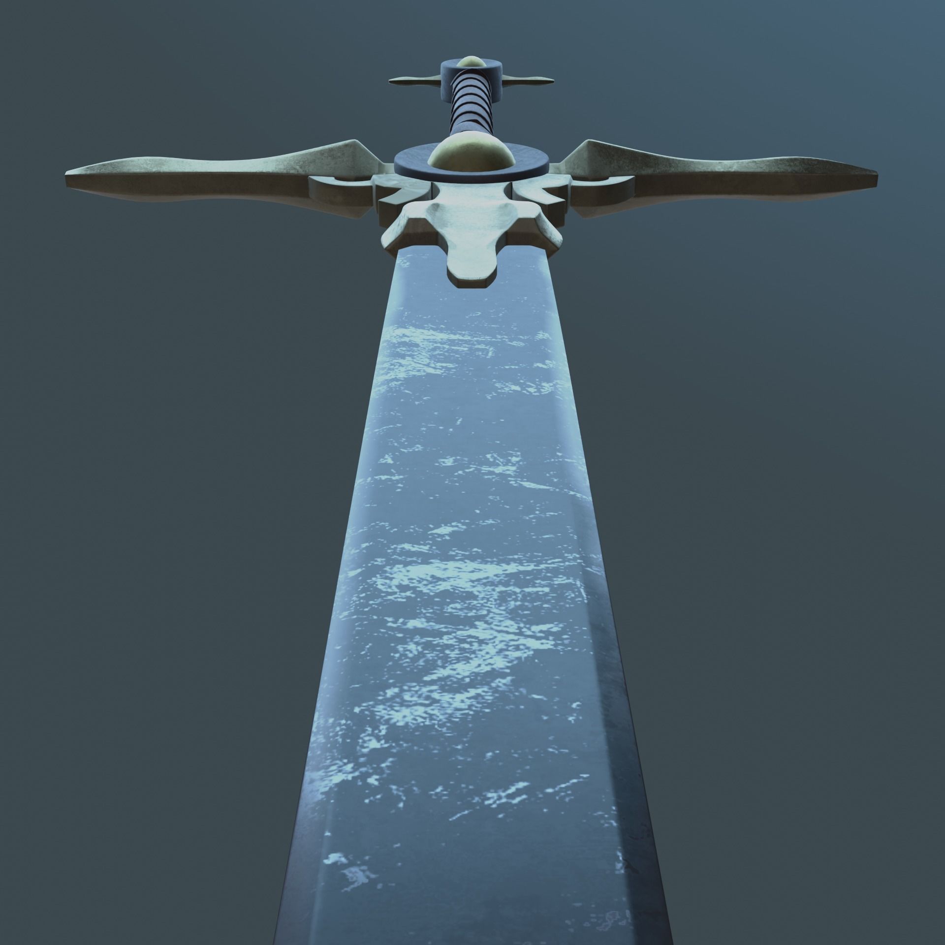Stylish Excalibur Low-poly 3D model_6
