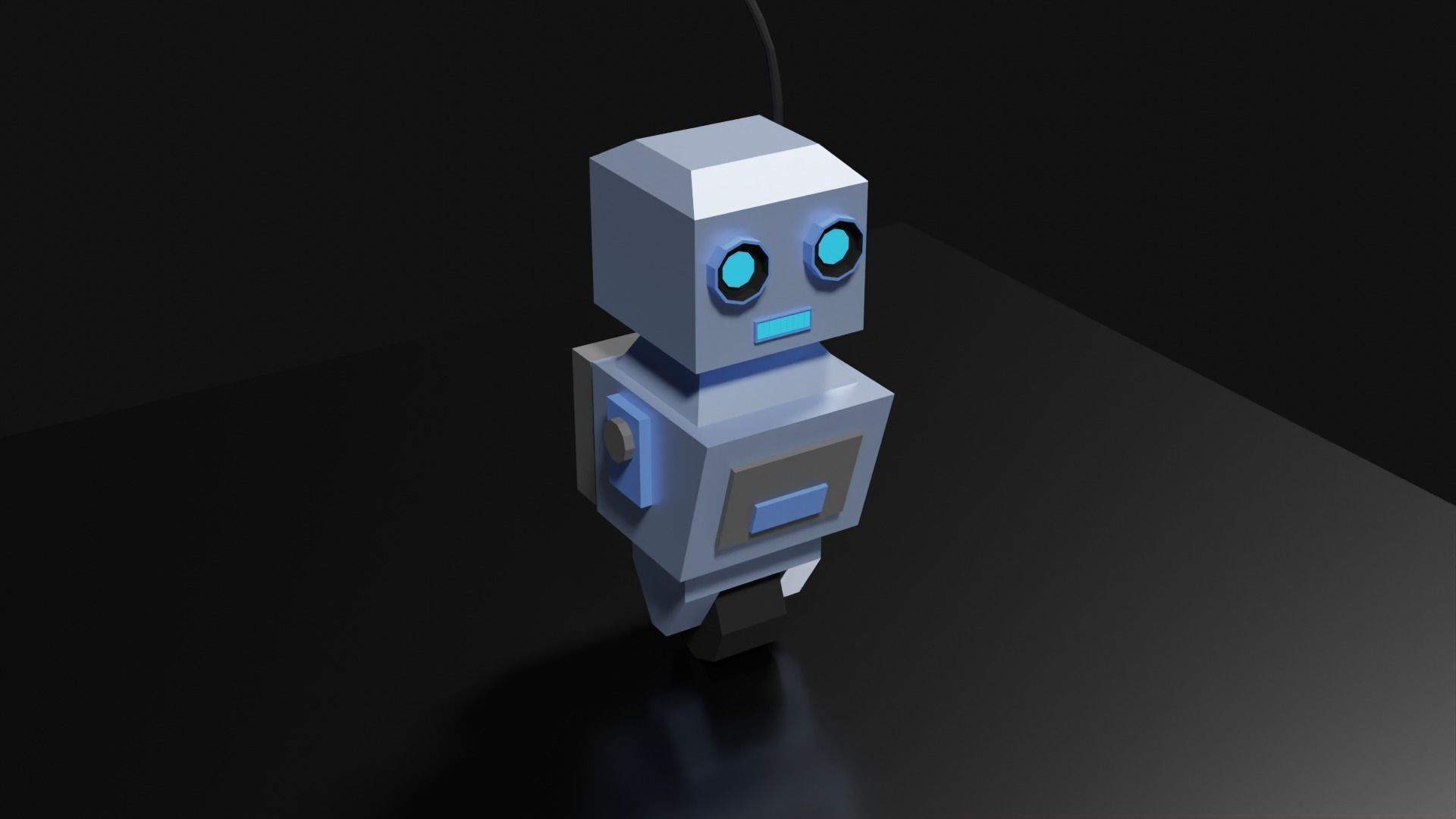 Lowpoly Supporter Robot Low-poly 3D model_26