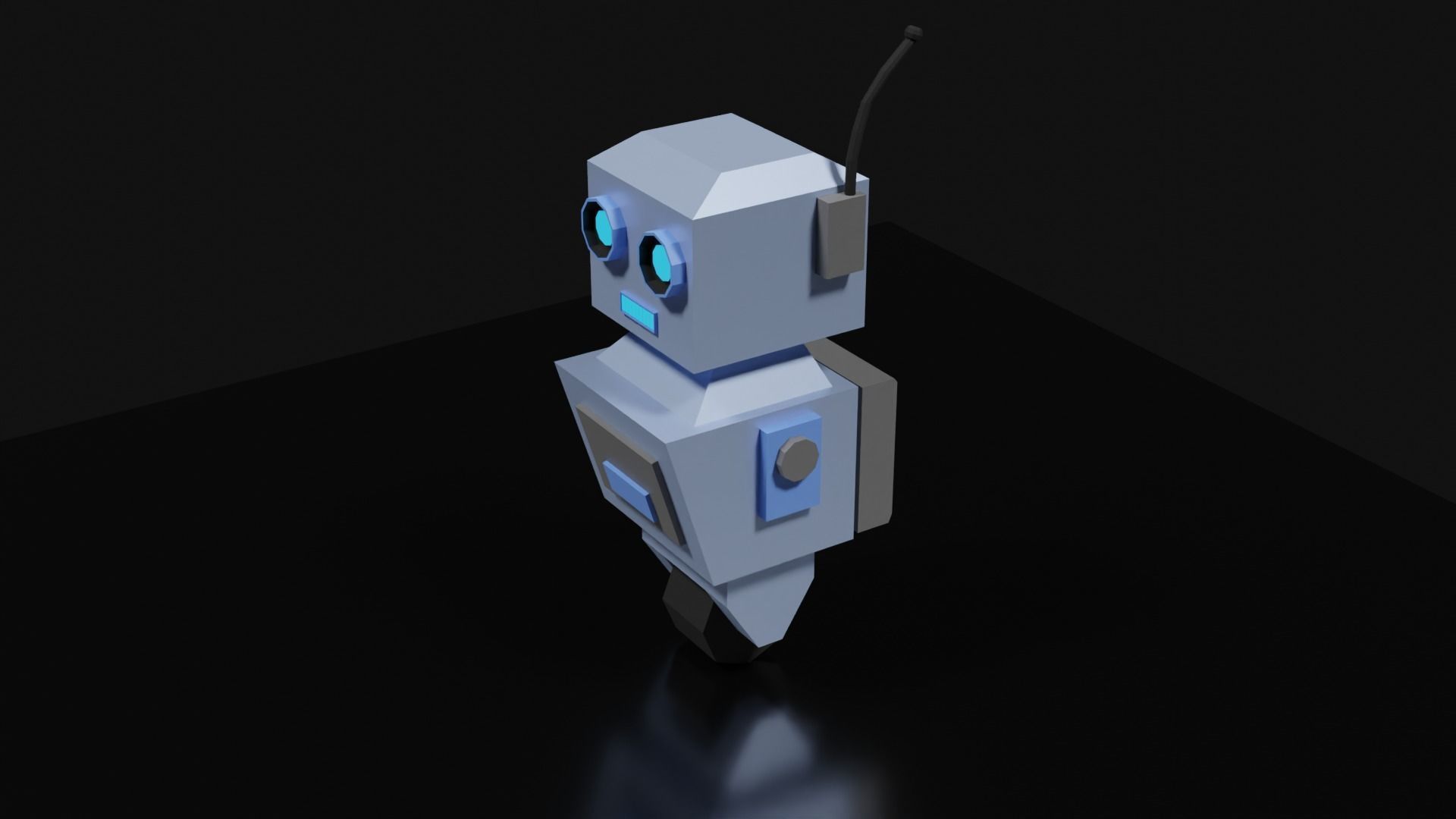 Lowpoly Supporter Robot Low-poly 3D model_3