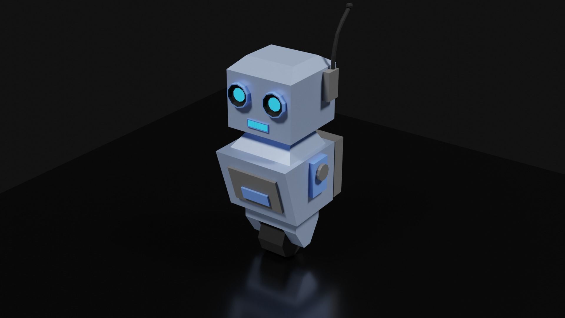 Lowpoly Supporter Robot Low-poly 3D model_30