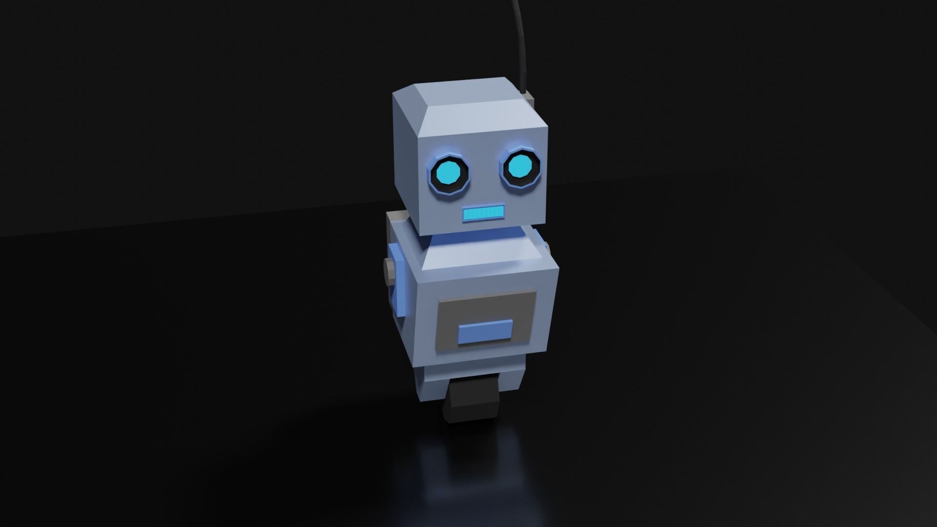 Lowpoly Supporter Robot Low-poly 3D model_27
